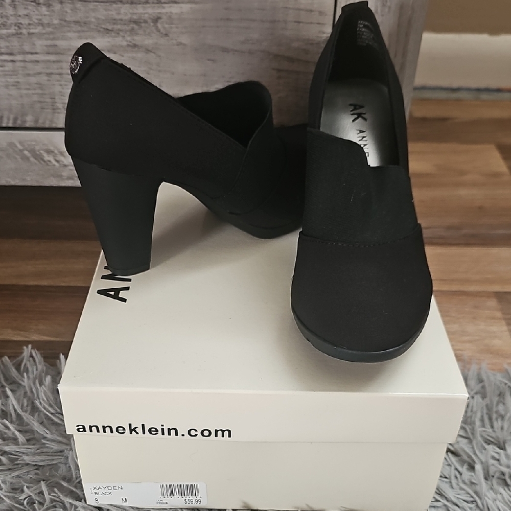 Anne Klein Black Suede Heels